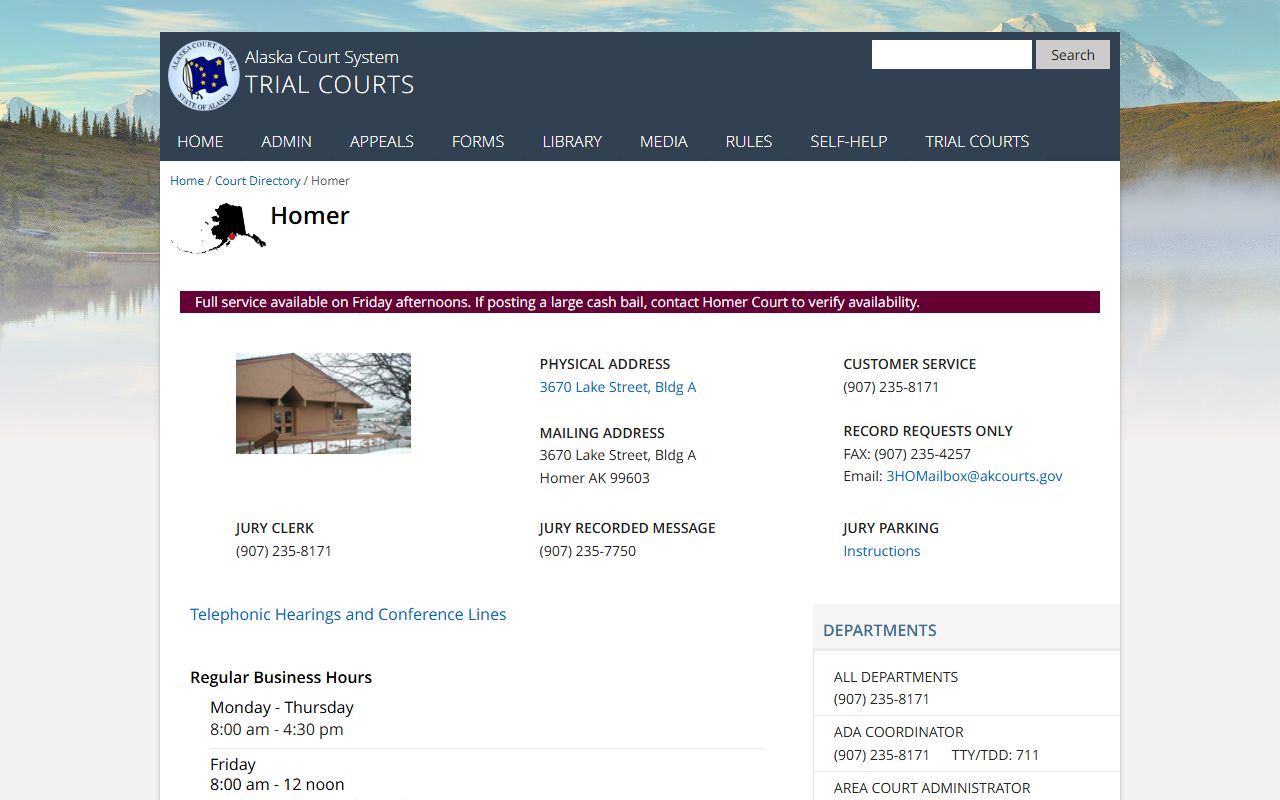Homer District Court DUI records