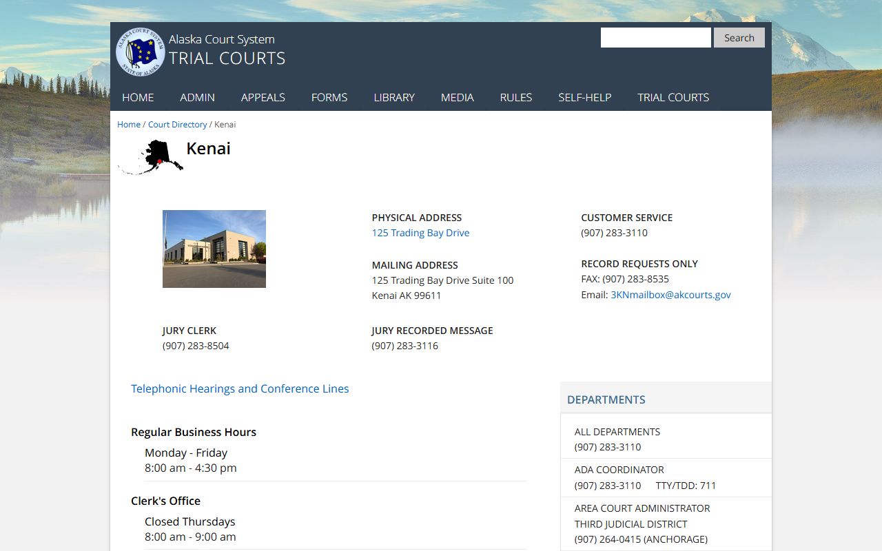Kenai District Court serving Nikiski DUI records