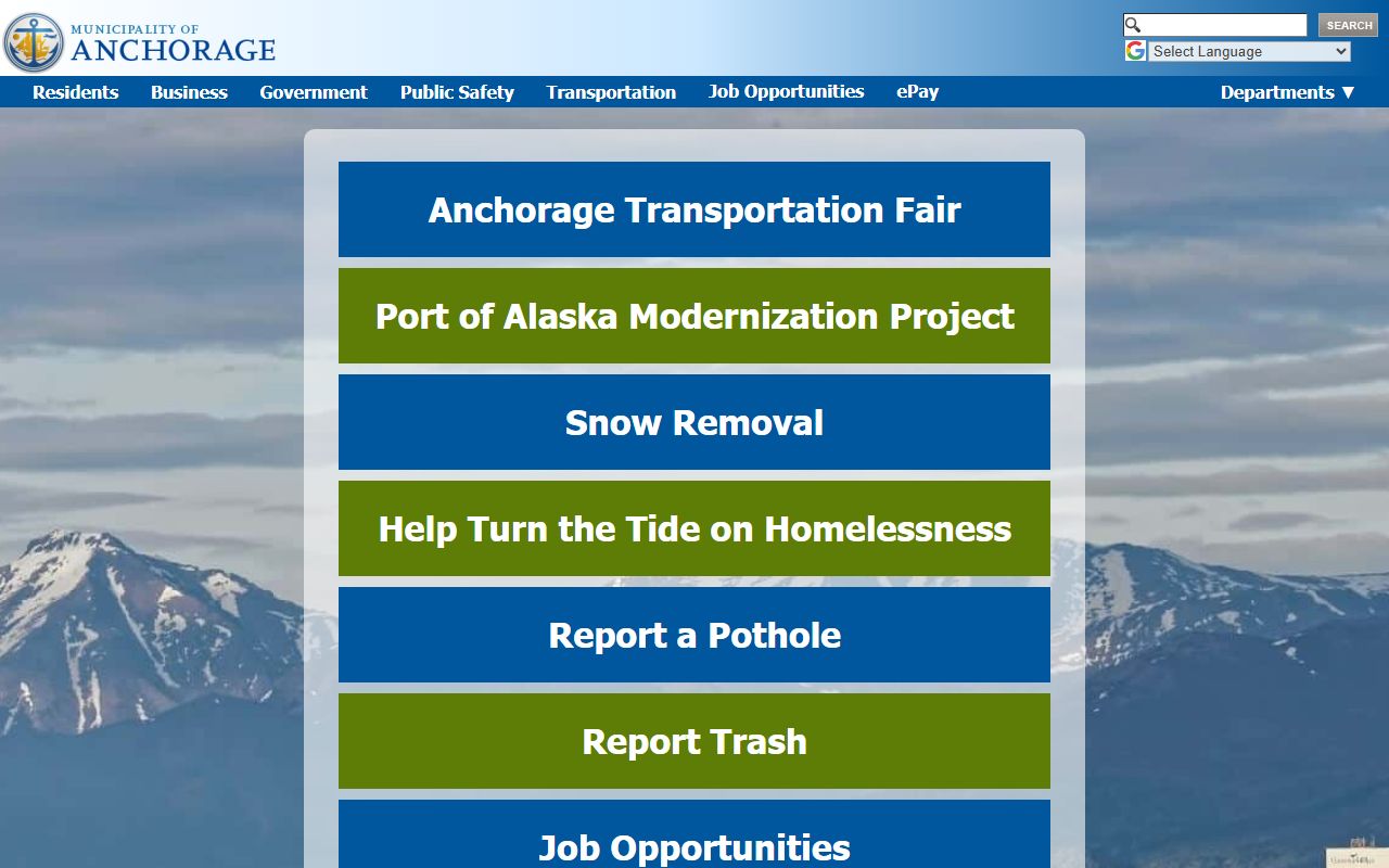 Municipality of Anchorage official website DUI records