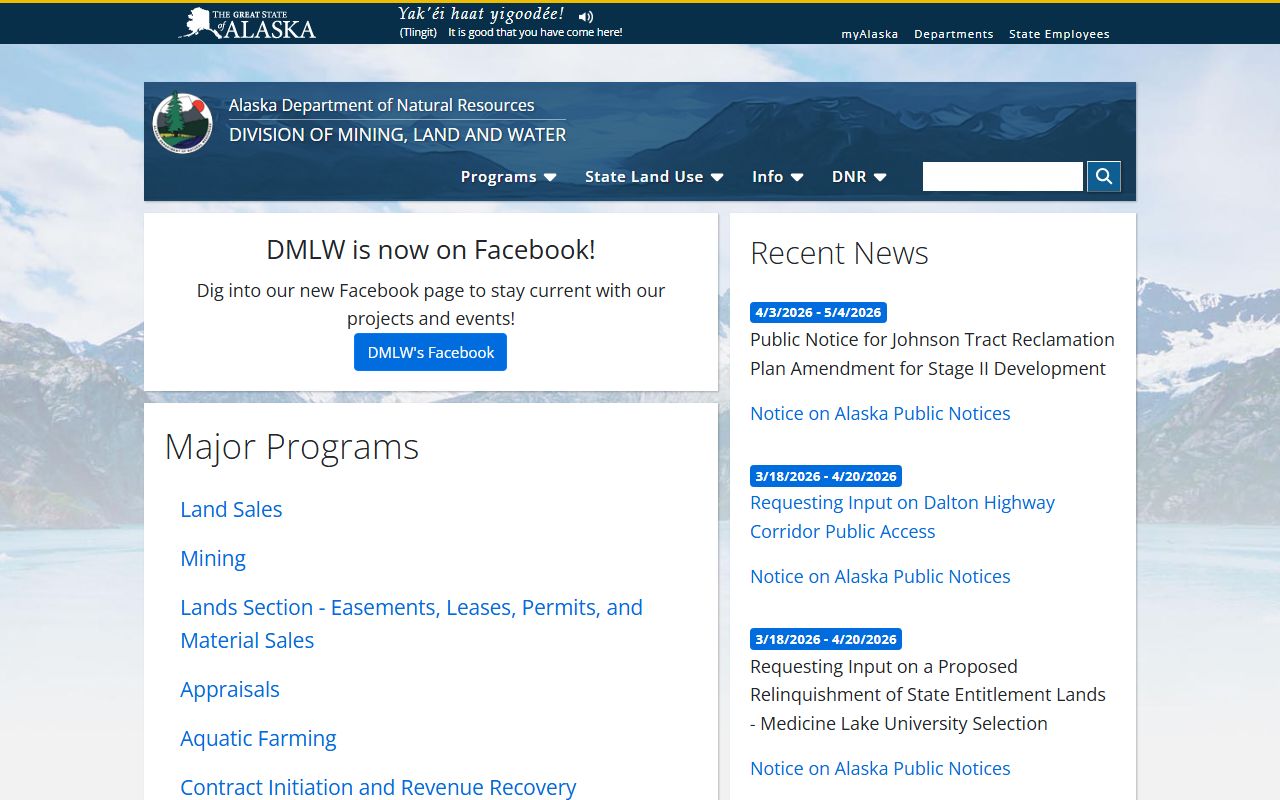 Alaska DNR land records portal for Chugach Census Area