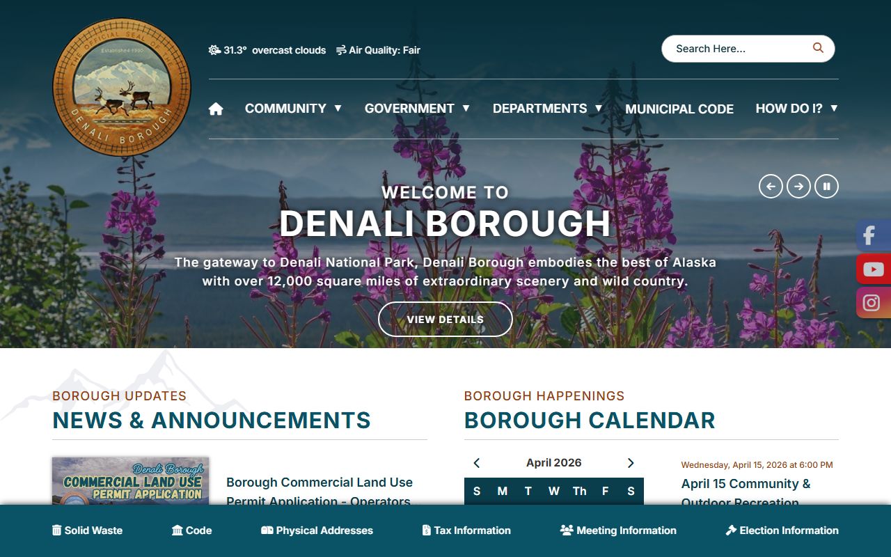 Denali Borough official website for public records requests