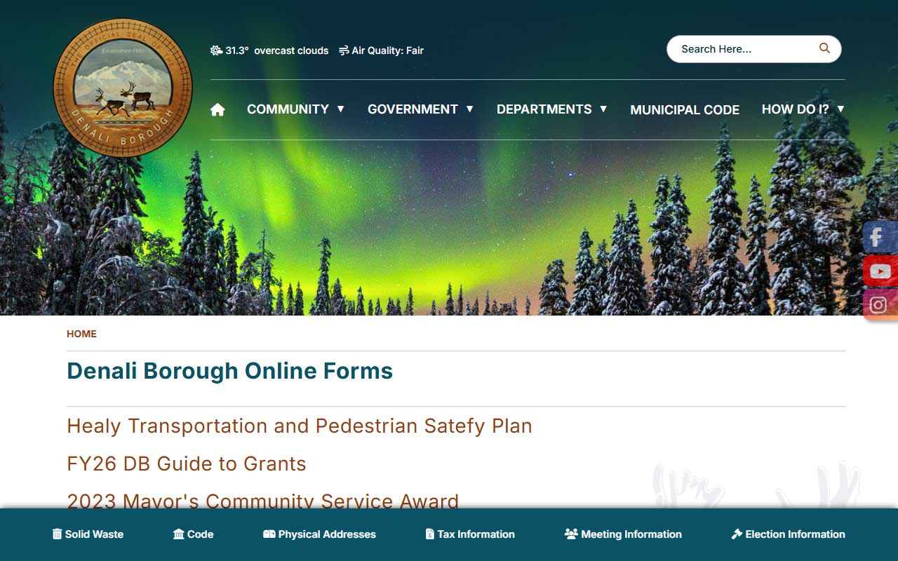 Denali Borough public records request form online