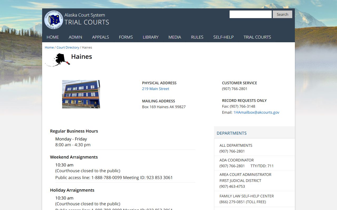 Haines Court DUI records search Alaska