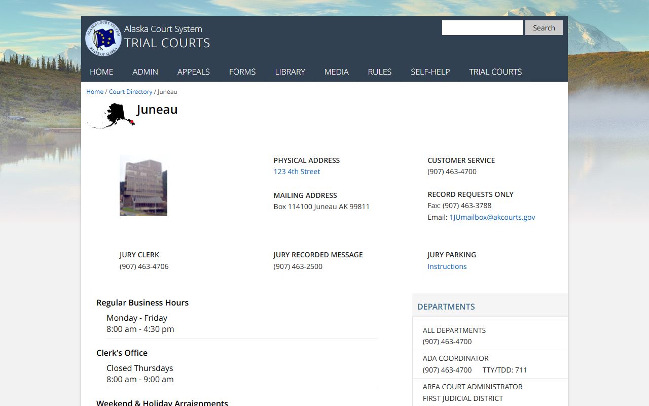Juneau Trial Courts DUI records Hoonah-Angoon