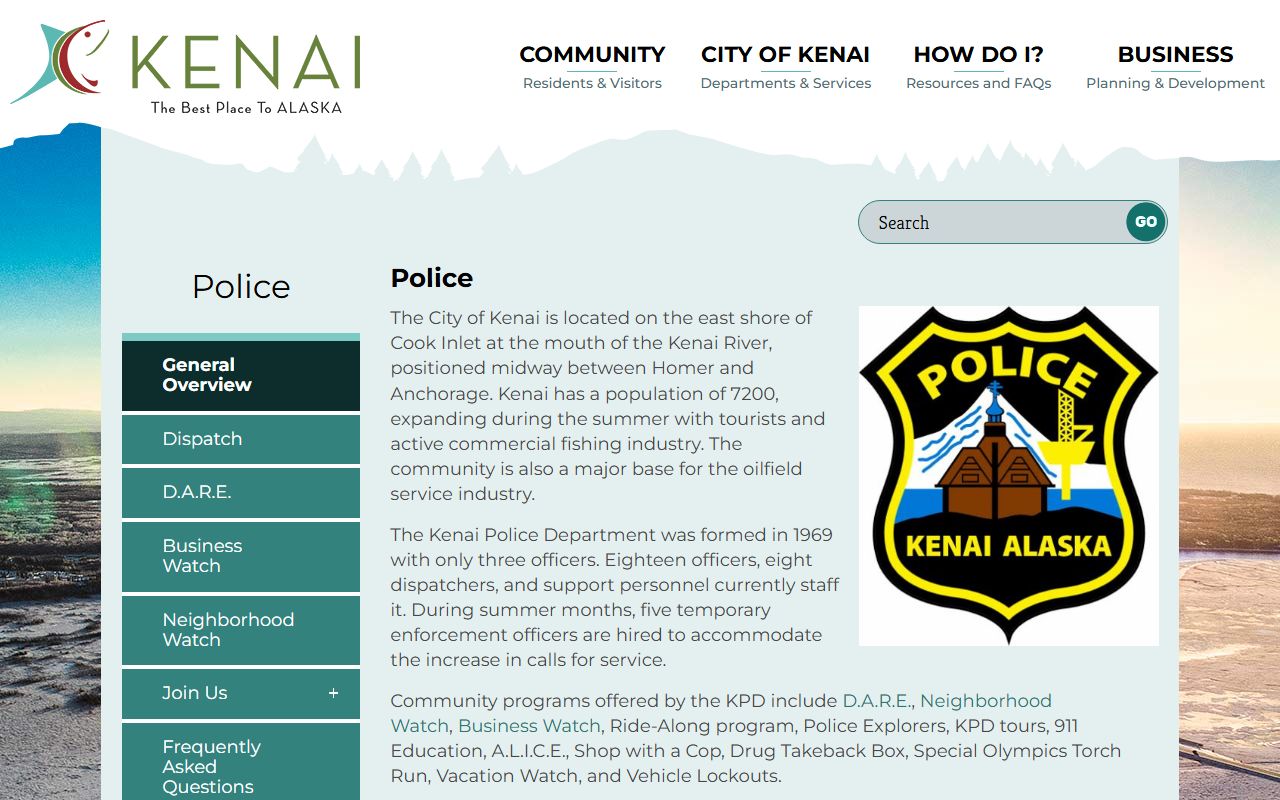 Kenai Police Department DUI records request