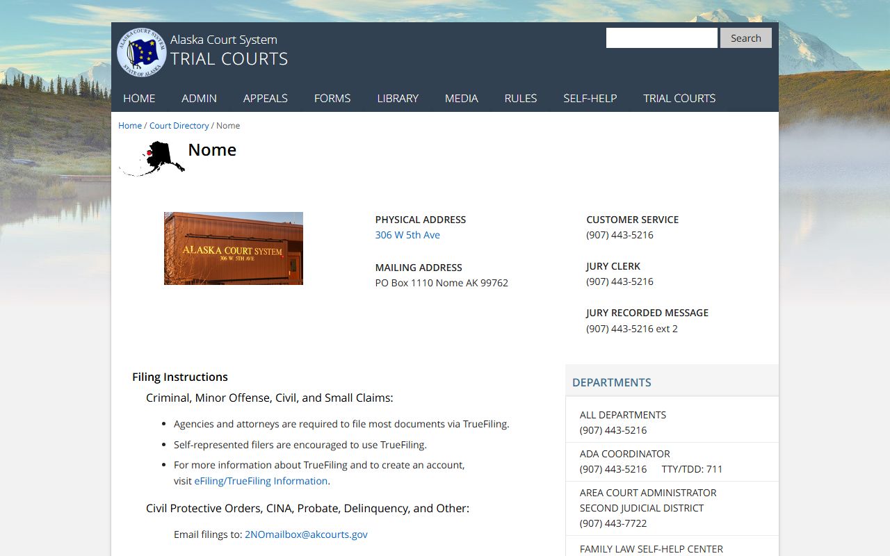 Nome Superior and District Court DUI records
