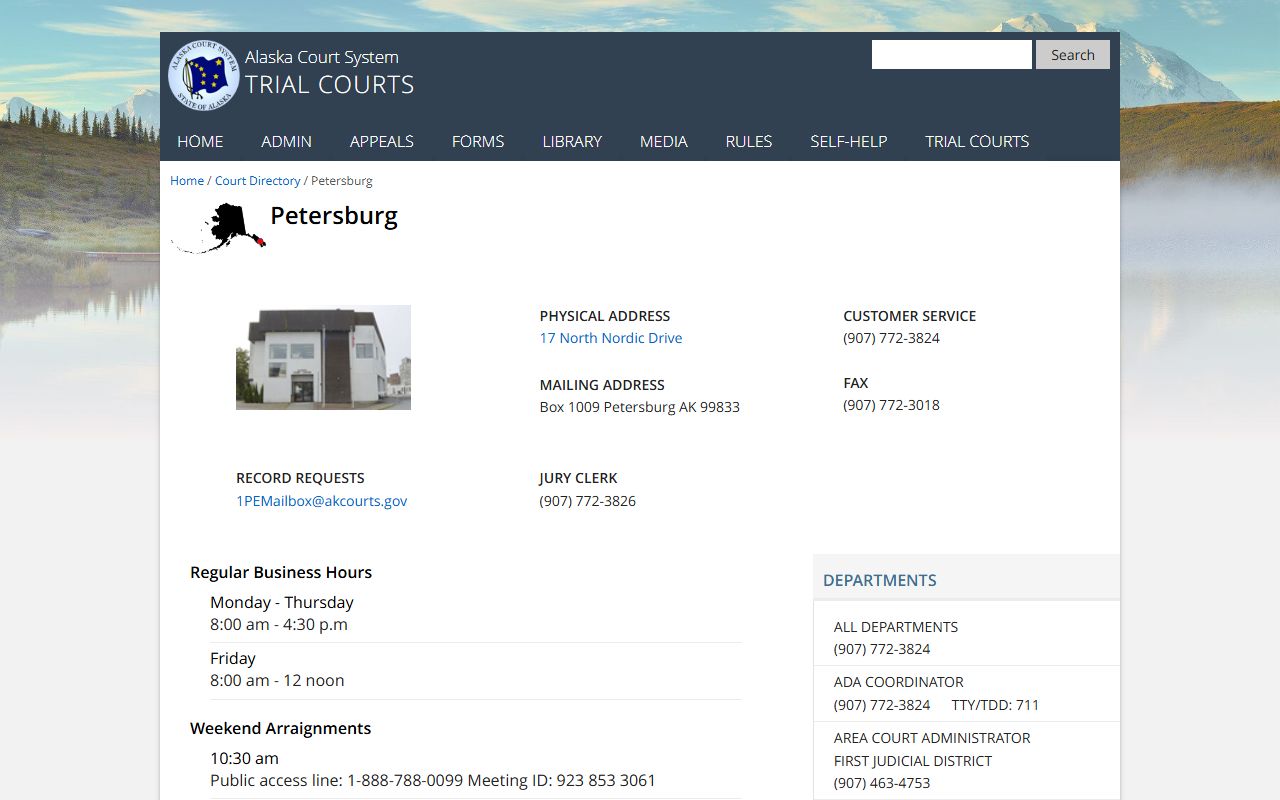 Petersburg Trial Court DUI records court directory