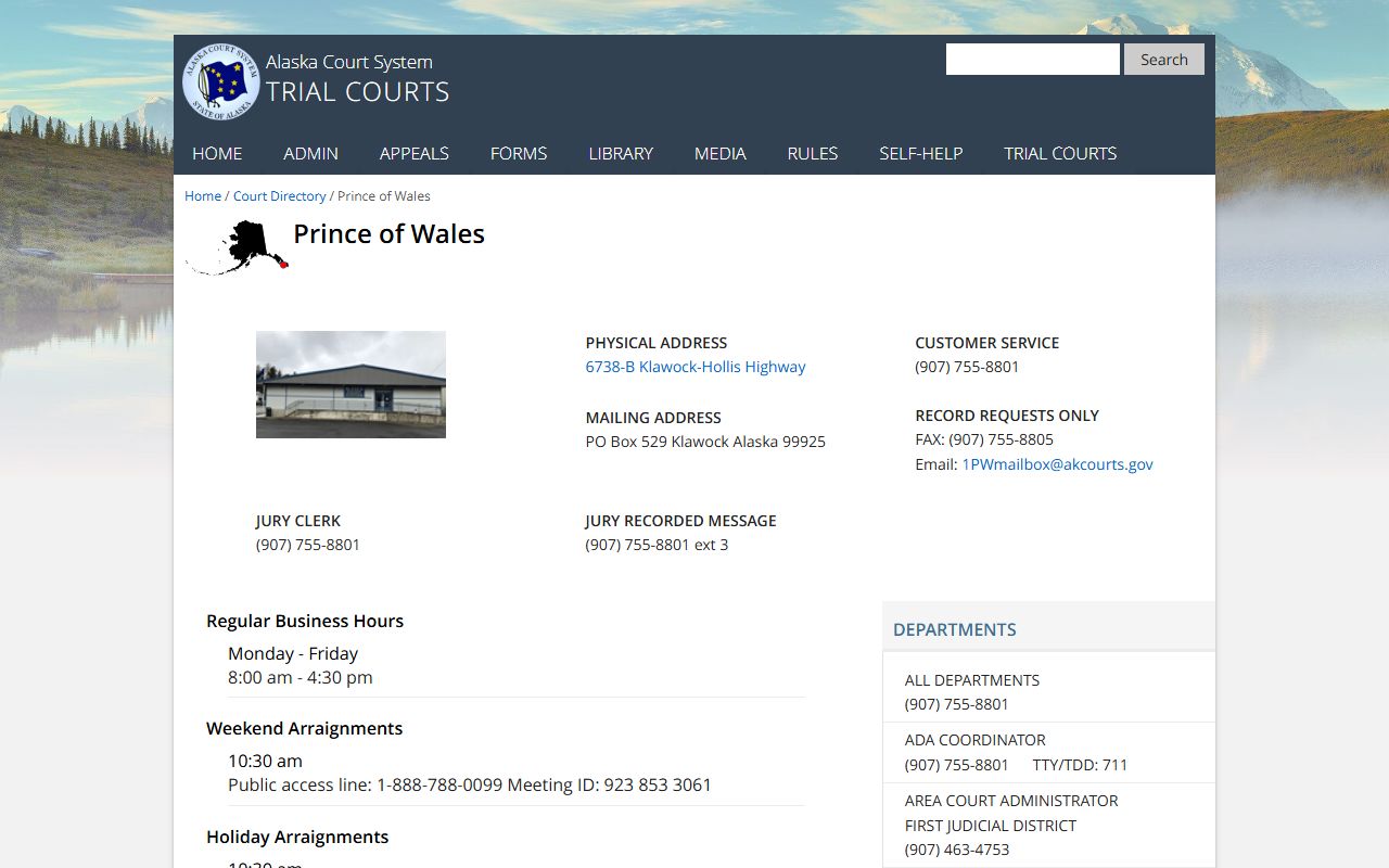 Prince of Wales-Hyder Craig District Court DUI records
