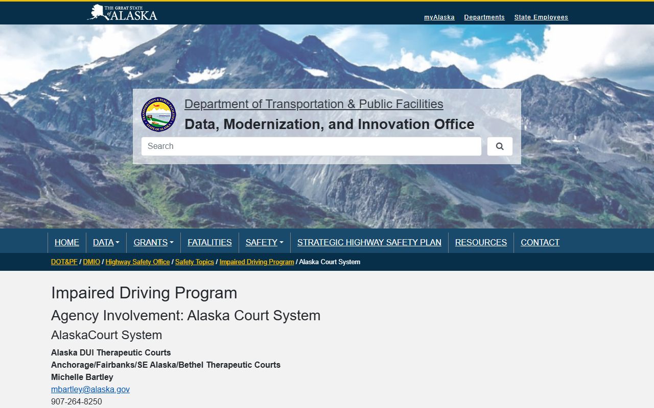 Alaska DUI therapeutic court program records